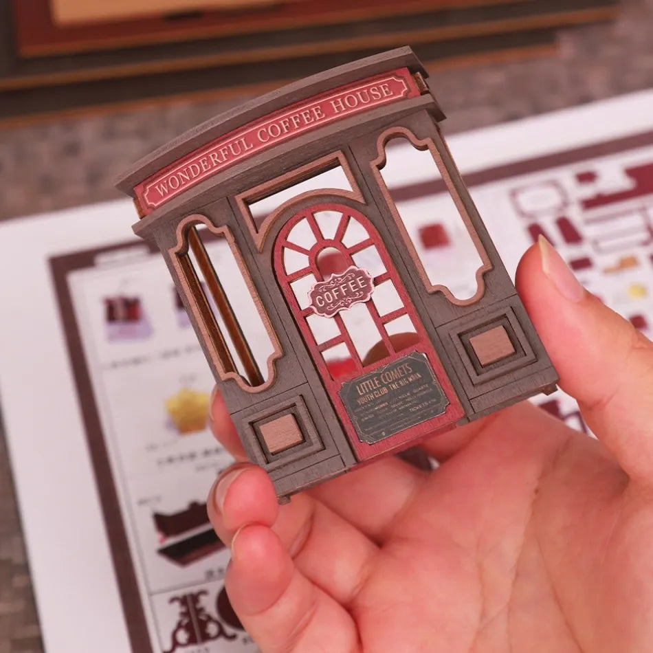 Relaxing DIY Assembly — Kit de mini-maison DIY Café Lettre I Kit de miniature DIY
