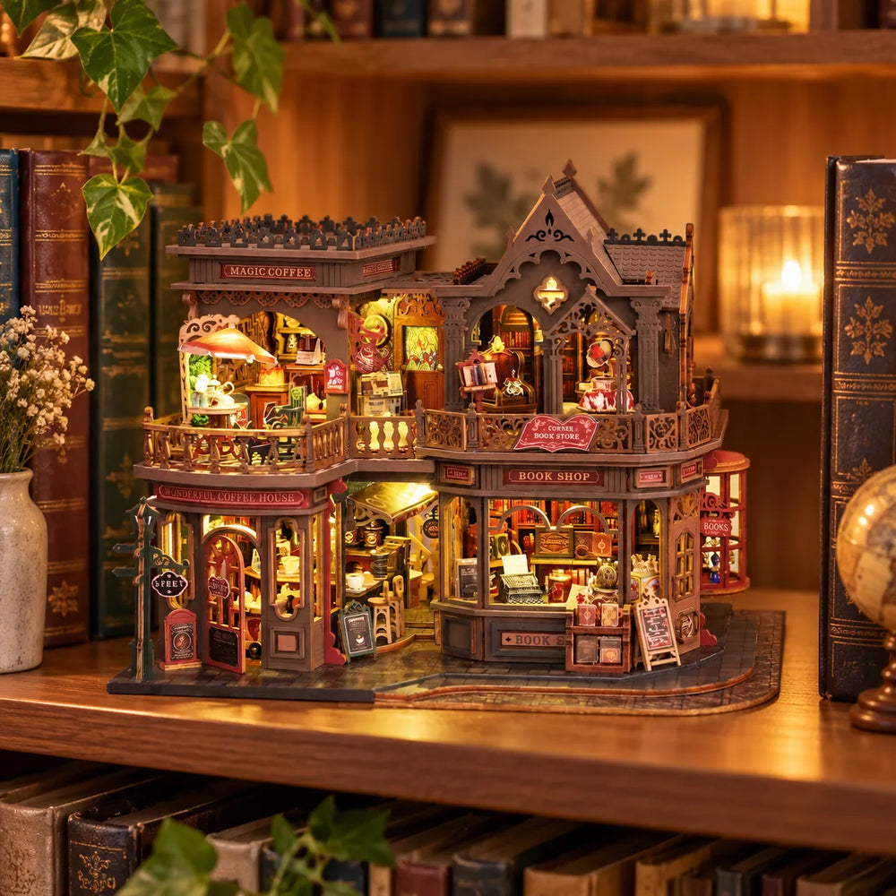 Cozy Literary Café — Kit de mini-maison DIY Café Lettre I Kit de miniature DIY