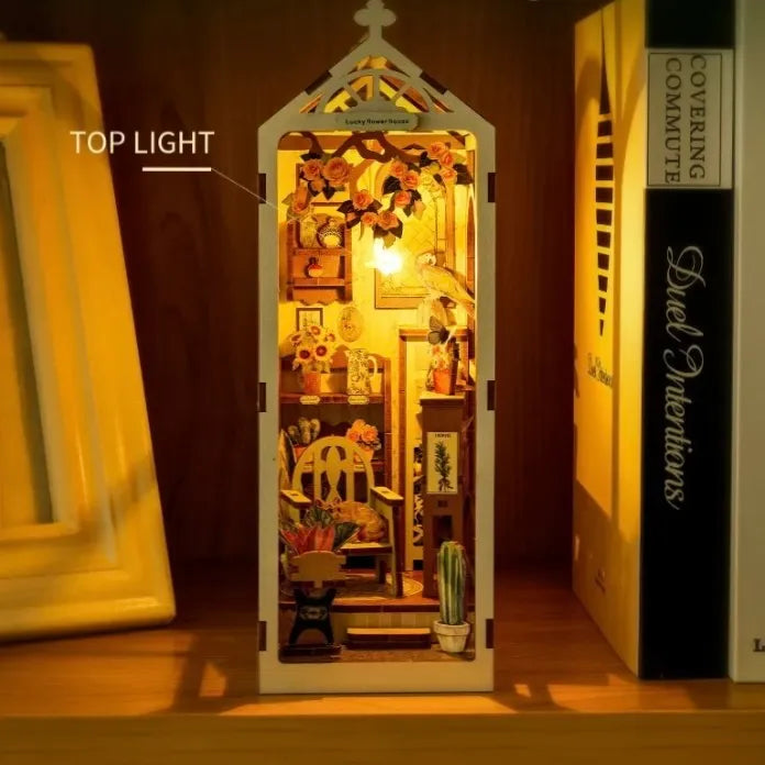Soft Flower-Shaped Warm Lighting — Romantischer Garten DIY-Bücherregal-Einsatz-Kit