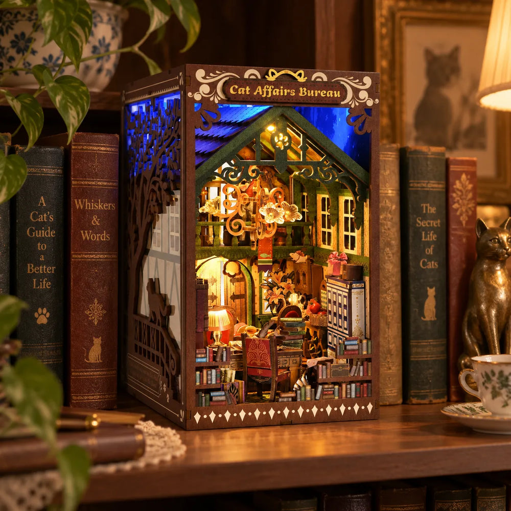 Touch-Activated Warm Lighting — Cat Affairs Bureau DIY Book Nook Kit