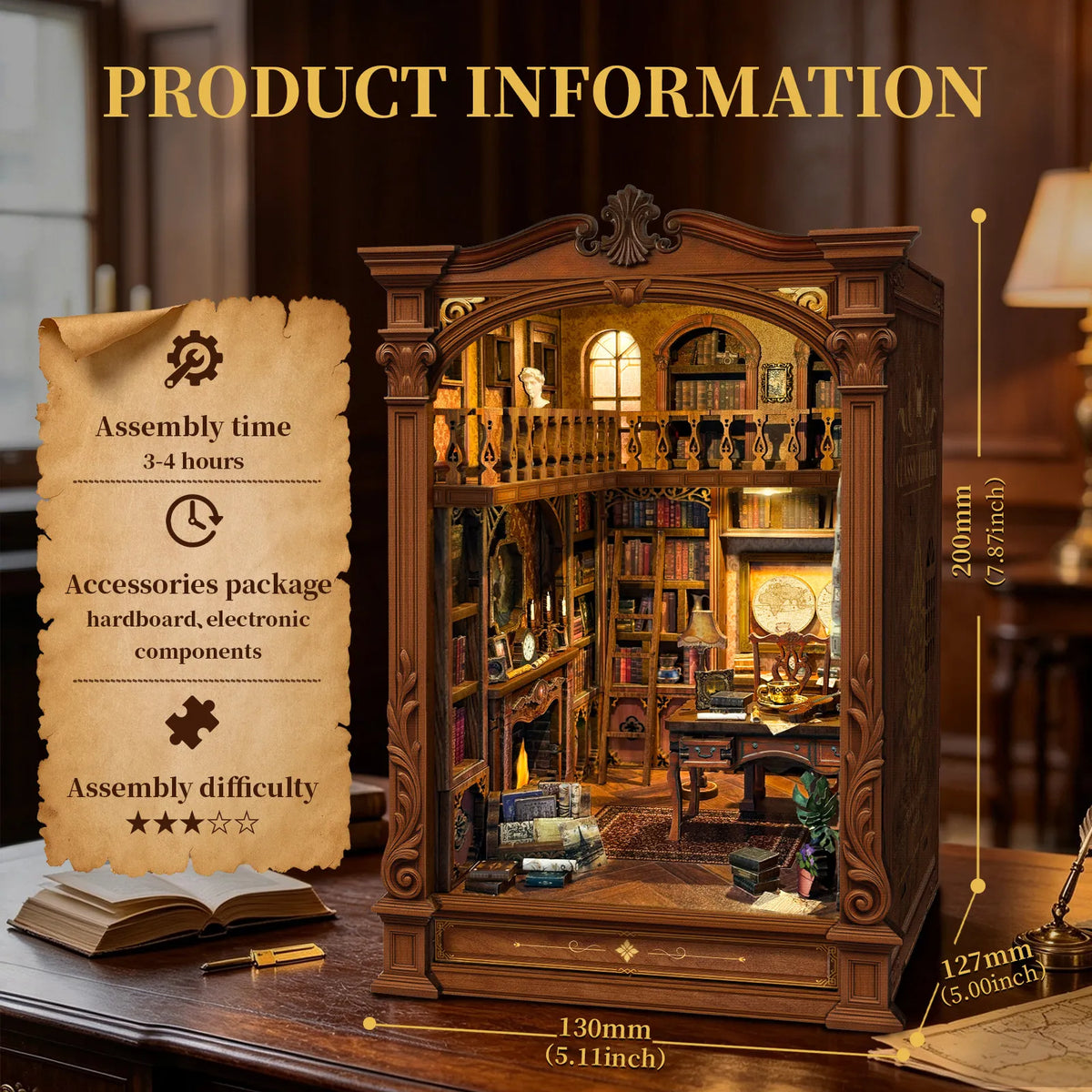 Vintage Archive DIY Book Nook Kit - ROCOXIA