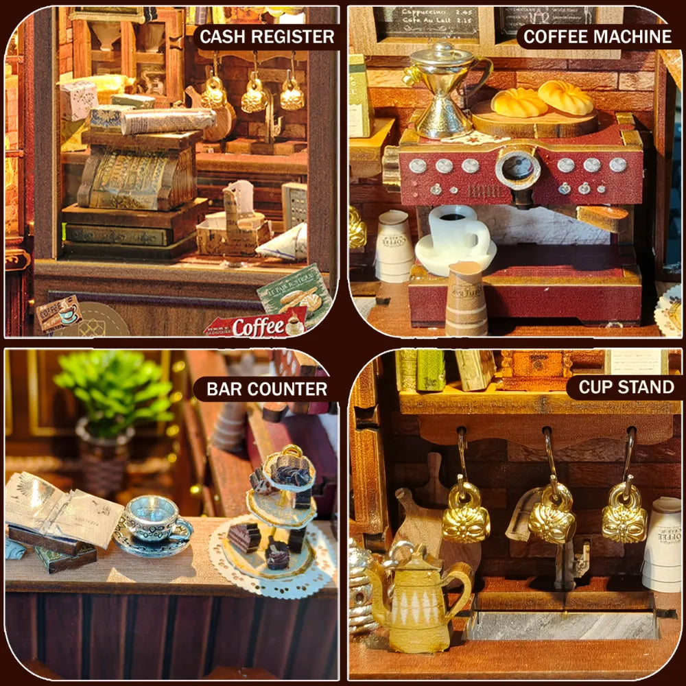 Morning Mist Café DIY Book Nook Kit - ROCOXIA