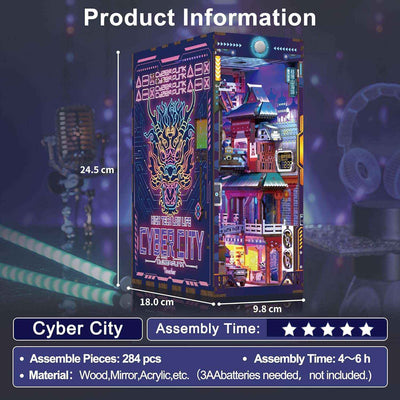 Rocoxia Cyber City DIY Book Nook Kit - Rocoxia