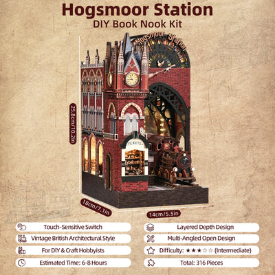 Dimension diagram of Hogsmoor Station with measurements