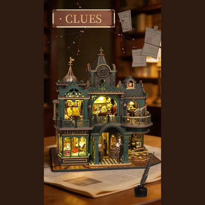 Green Detective Agency DIY Mini House Kit l DIY Miniature Kit - ROCOXIA