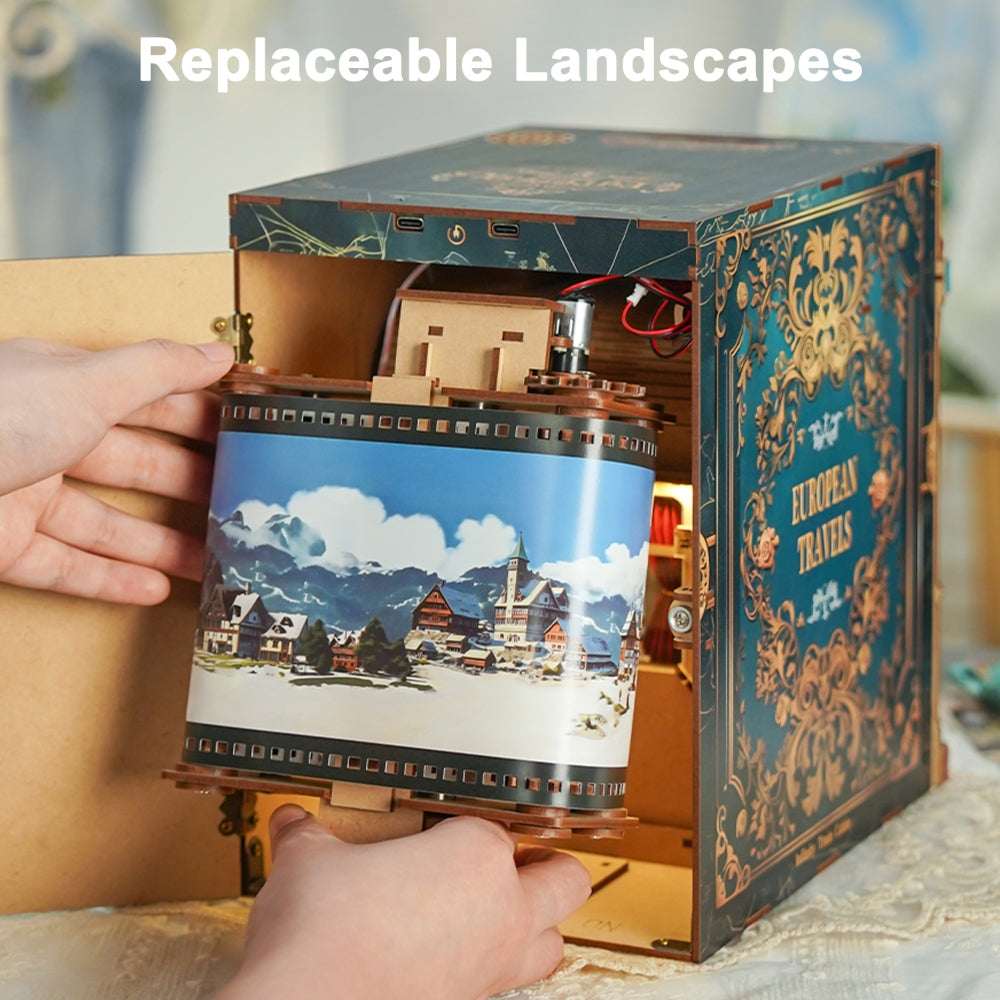 Train Cabin Series – European Travels Motion Scene DIY Book Nook Kit - ROCOXIA