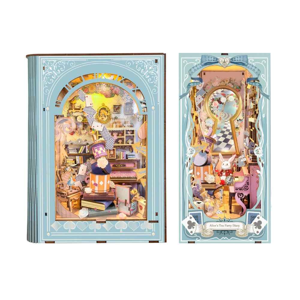 Alice's Tea Party Diary shown in folded and open configurations.