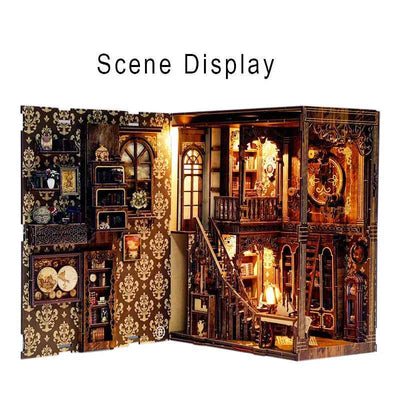 Ancient Book Collection Room opened out to reveal the library interior and decorated side panels.