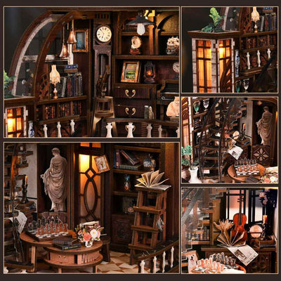 Bacchus Bookstore DIY Mini House Kit l DIY Miniature Kit - ROCOXIA