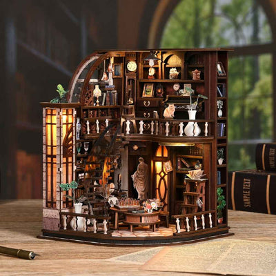 Bacchus Bookstore DIY Mini House Kit l DIY Miniature Kit - ROCOXIA