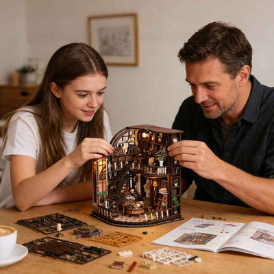 Bacchus Bookstore DIY Mini House Kit l DIY Miniature Kit - ROCOXIA