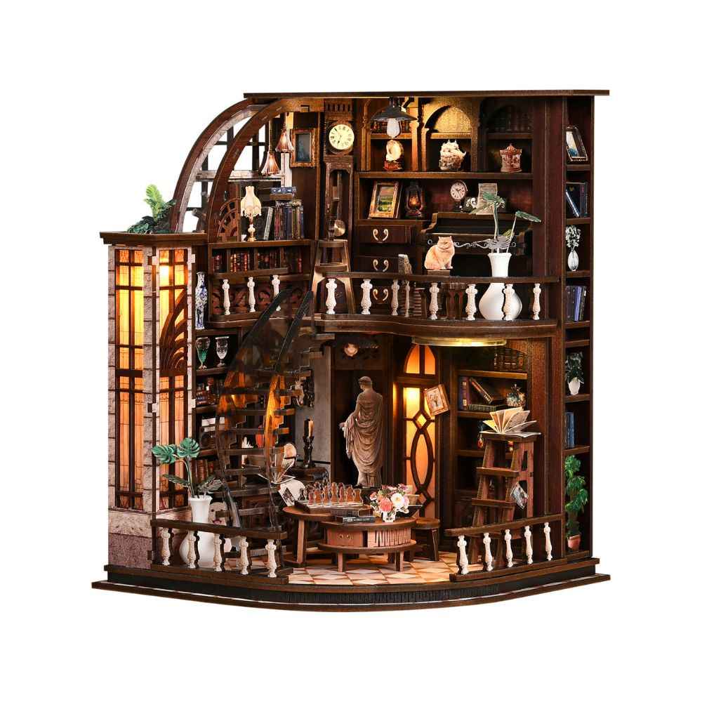 Bacchus Bookstore DIY Mini House Kit l DIY Miniature Kit - ROCOXIA