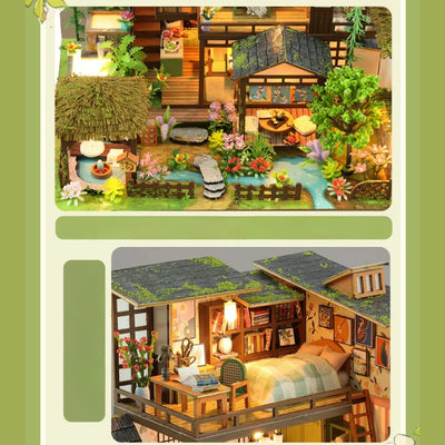 Bamboo Spring Courtyard details showing the garden, pavilion and upper bedroom.