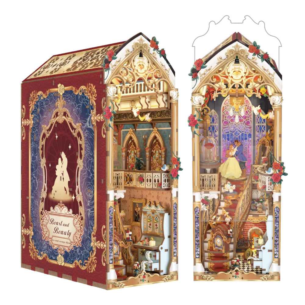 Beast and Beauty shown from two angles with its clear cover raised.