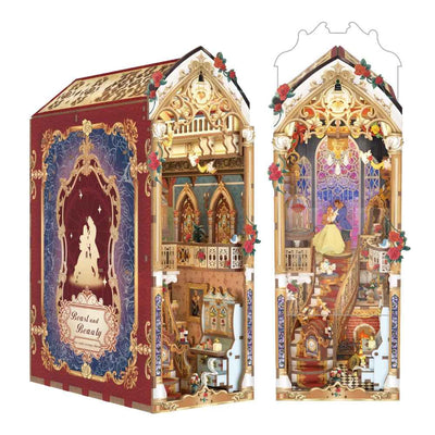 Beast and Beauty shown from two angles with its clear cover raised.