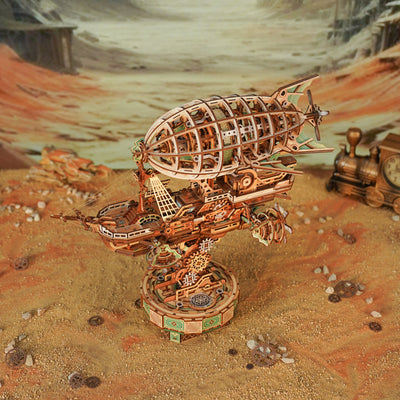 Rocoxia Sailing in Fog DIY 3D Mechanical Transmission Wooden Puzzle Kit - Rocoxia