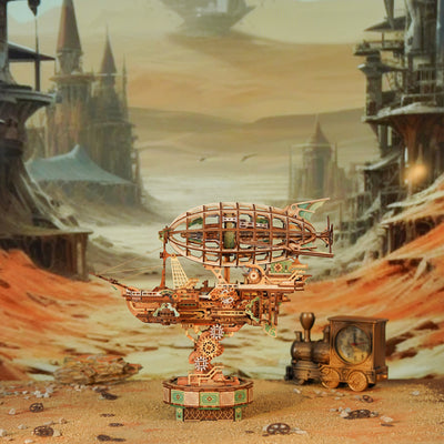 Rocoxia Sailing in Fog DIY 3D Mechanical Transmission Wooden Puzzle Kit - Rocoxia