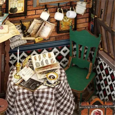 Vintage Coffee Shop DIY Miniature Kit - ROCOXIA