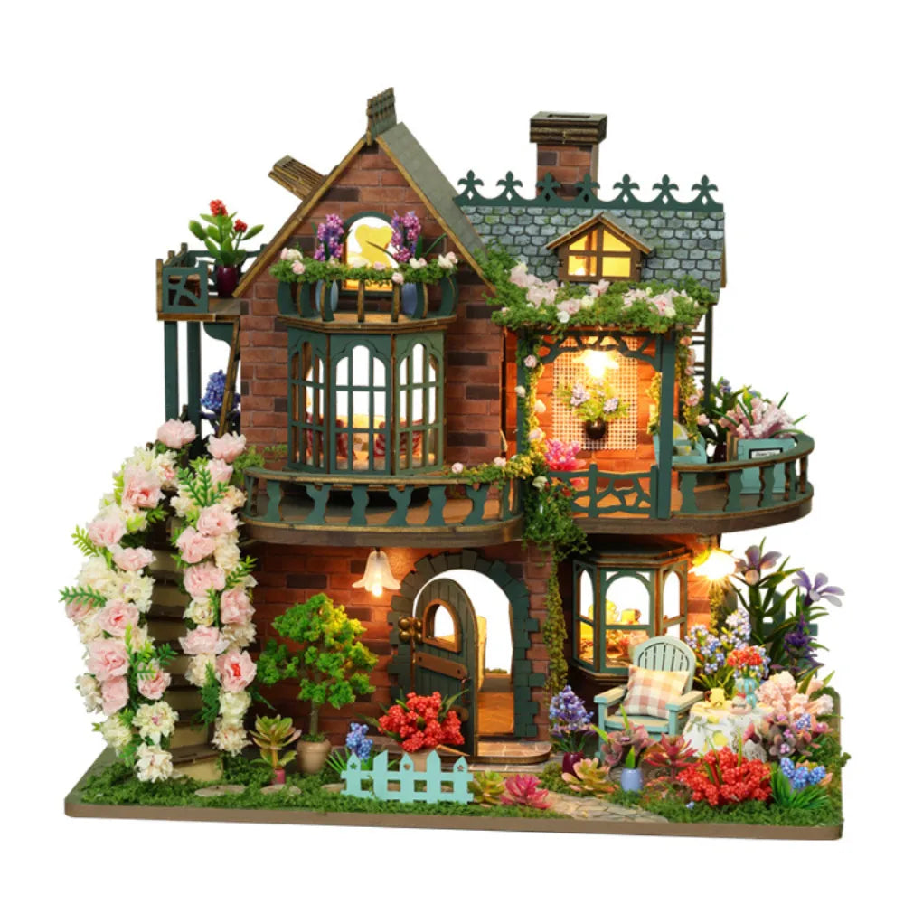 Fairy Garden miniature house against a white background.