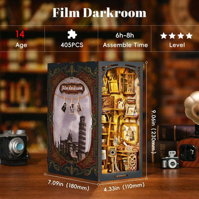 Film Darkroom specification diagram showing dimensions and assembly information.