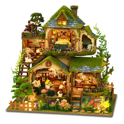 Angled Forest Adventure miniature house against a white background.