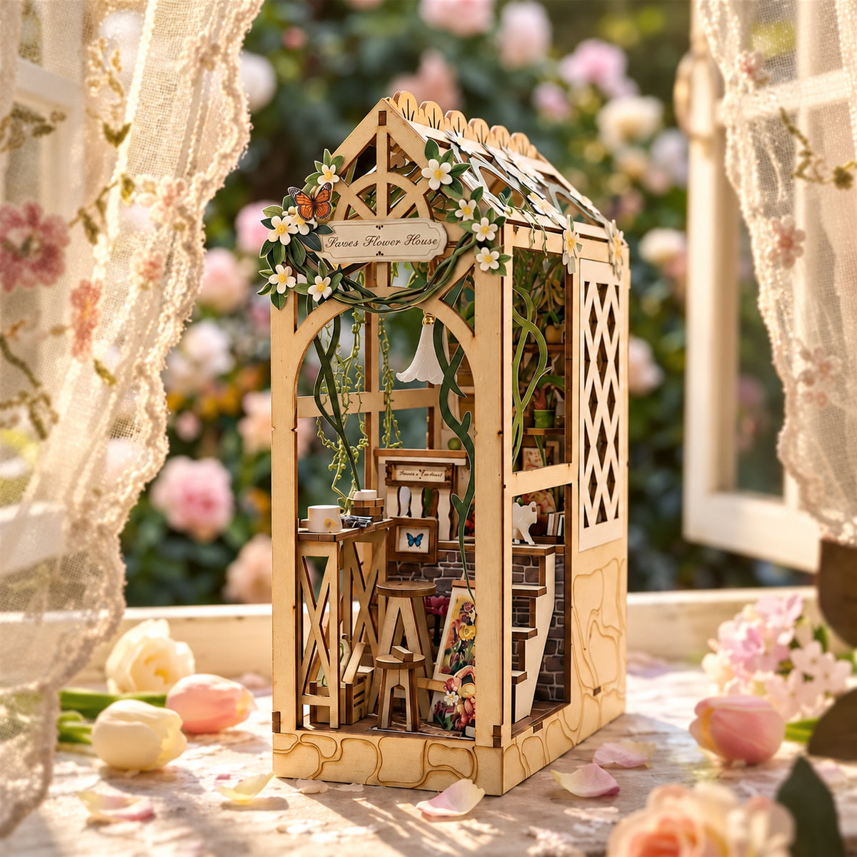 Serene Blumenhaus DIY-Bücherregaleinsatz-Set