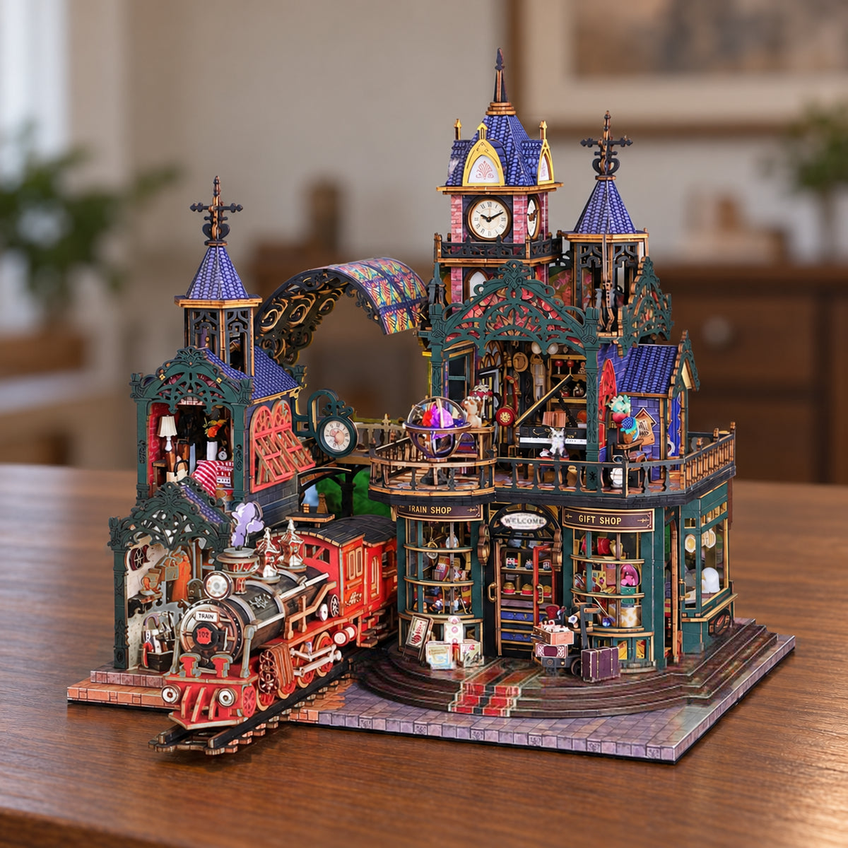 Rail-track Secluded City: Train Mini House Kit l DIY Miniature Kit