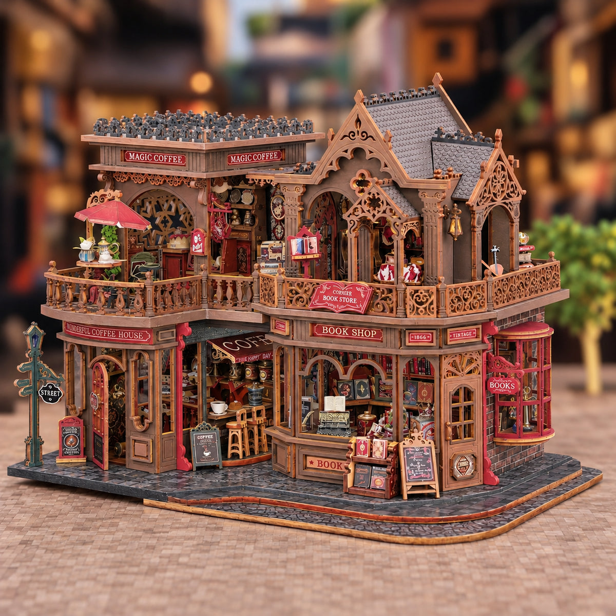 Kit de mini-maison DIY Café Lettre I Kit de miniature DIY