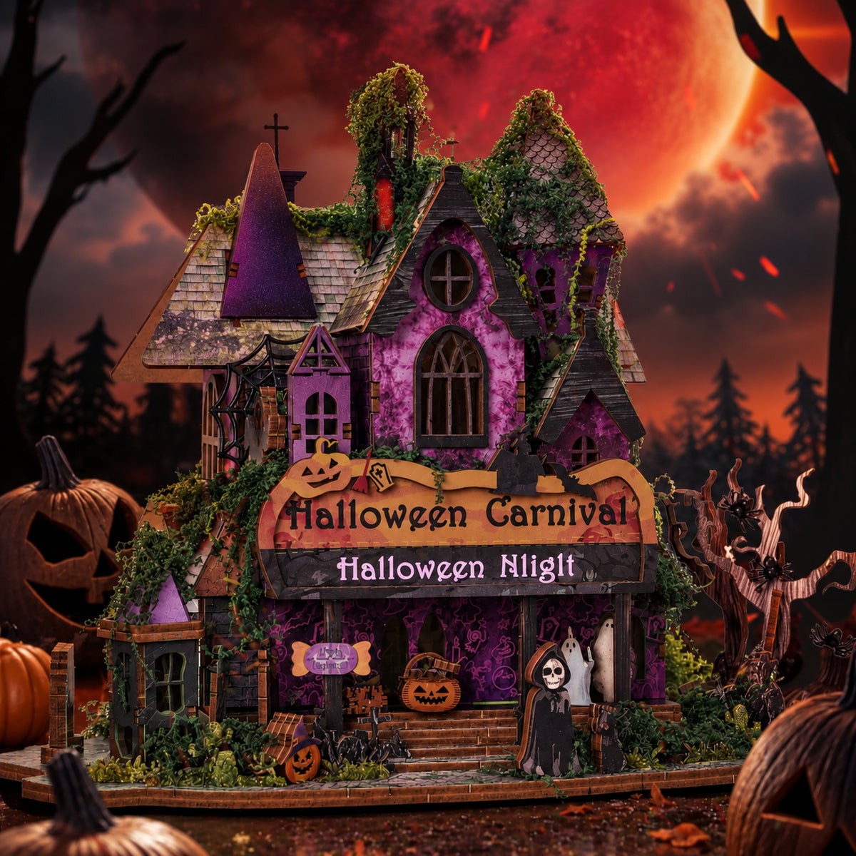 Halloween Night DIY Mini House Kit l DIY Miniature Kit