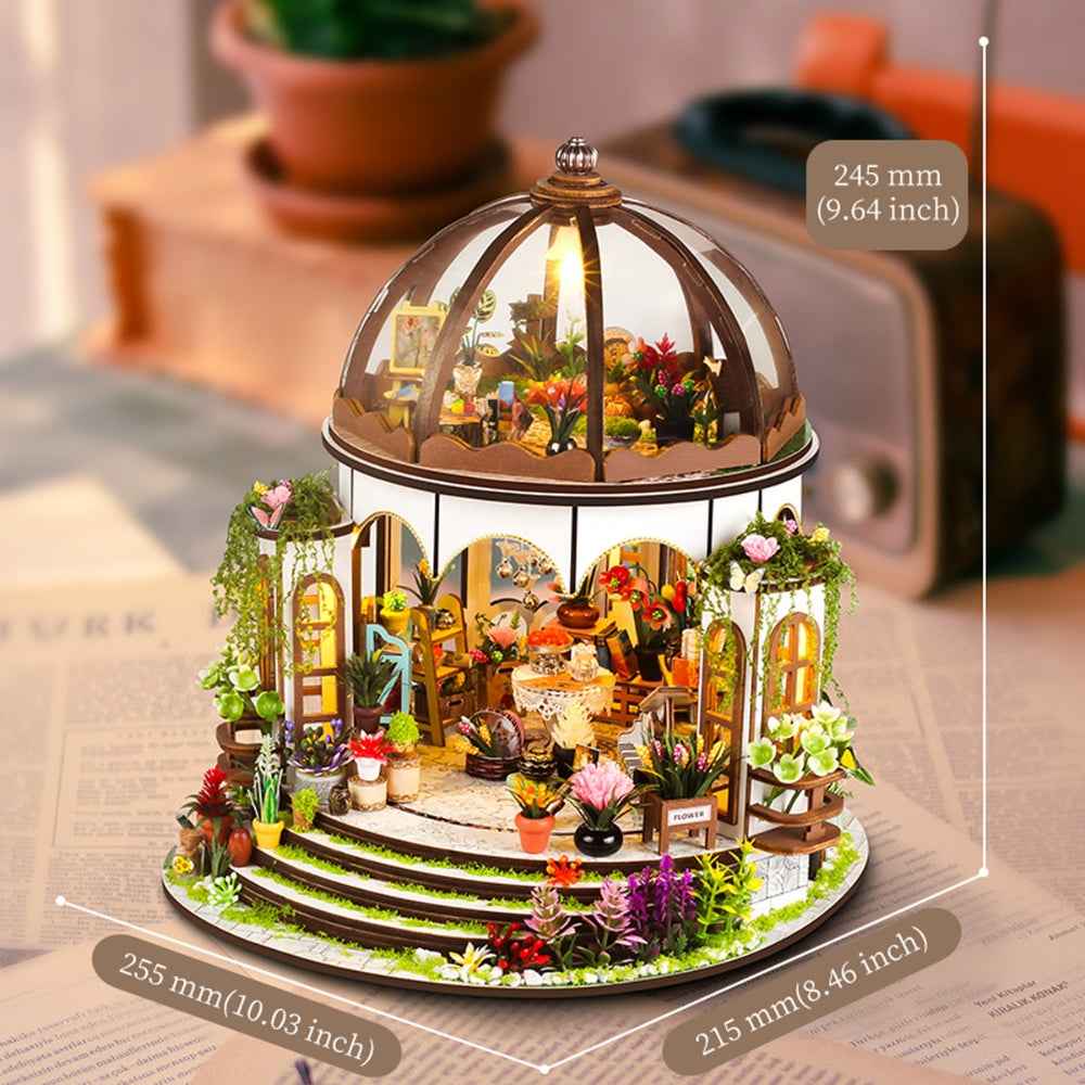 Hanging Garden miniature conservatory dimension diagram.