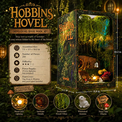 Hobbins Hovel Fantasy Cottage DIY Book Nook Kit - ROCOXIA