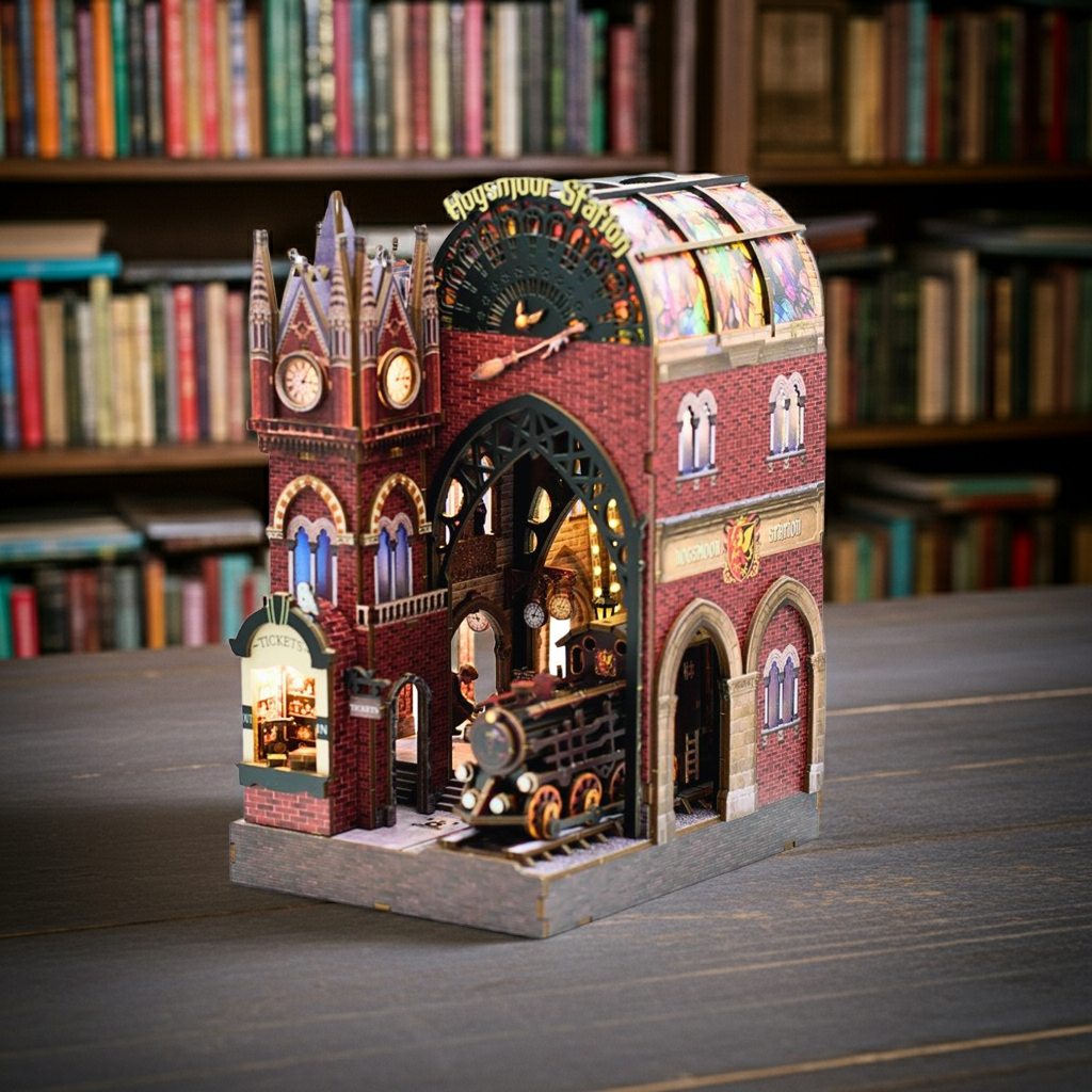 Hogsmoor Station Hogwarts Express Book Nook Kit – Magical Wizard Train Platform