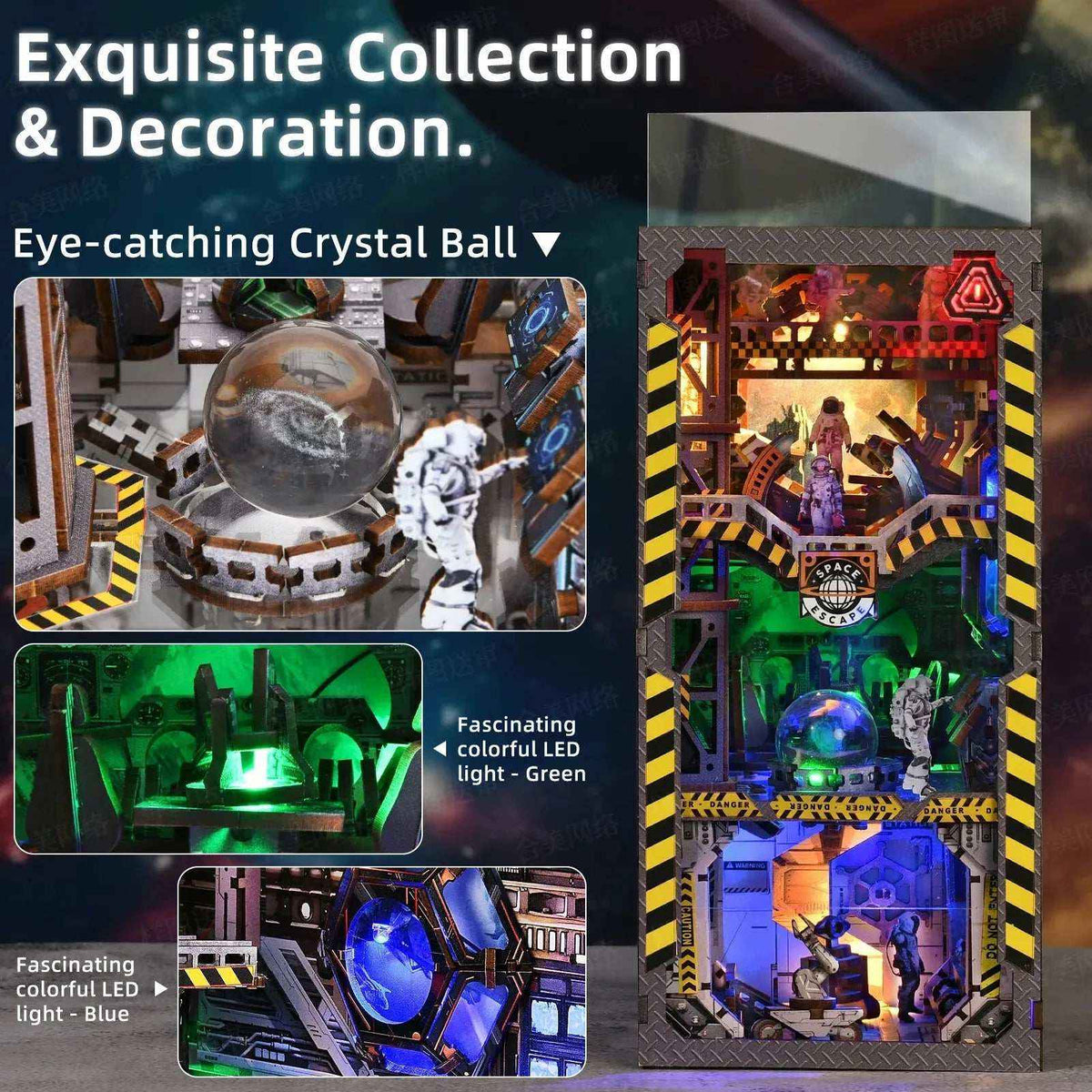 Interstellar Home feature collage showing a crystal ball and green and blue illuminated machinery.
