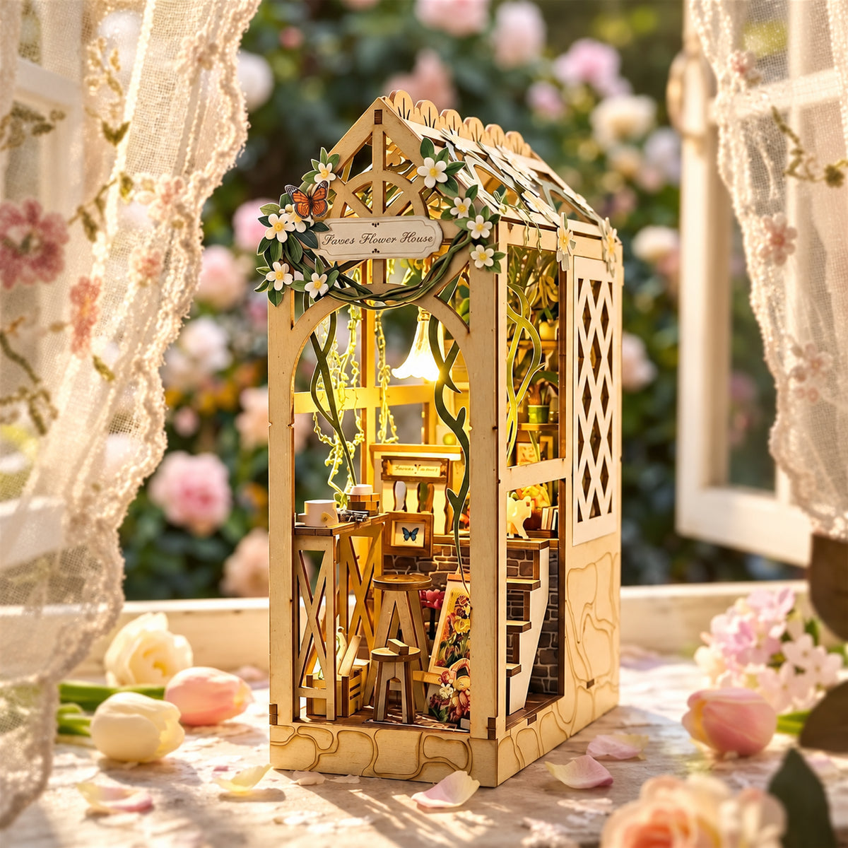 Serene Blumenhaus DIY-Bücherregaleinsatz-Set