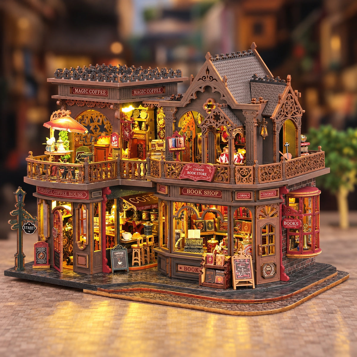 Kit de mini-maison DIY Café Lettre I Kit de miniature DIY