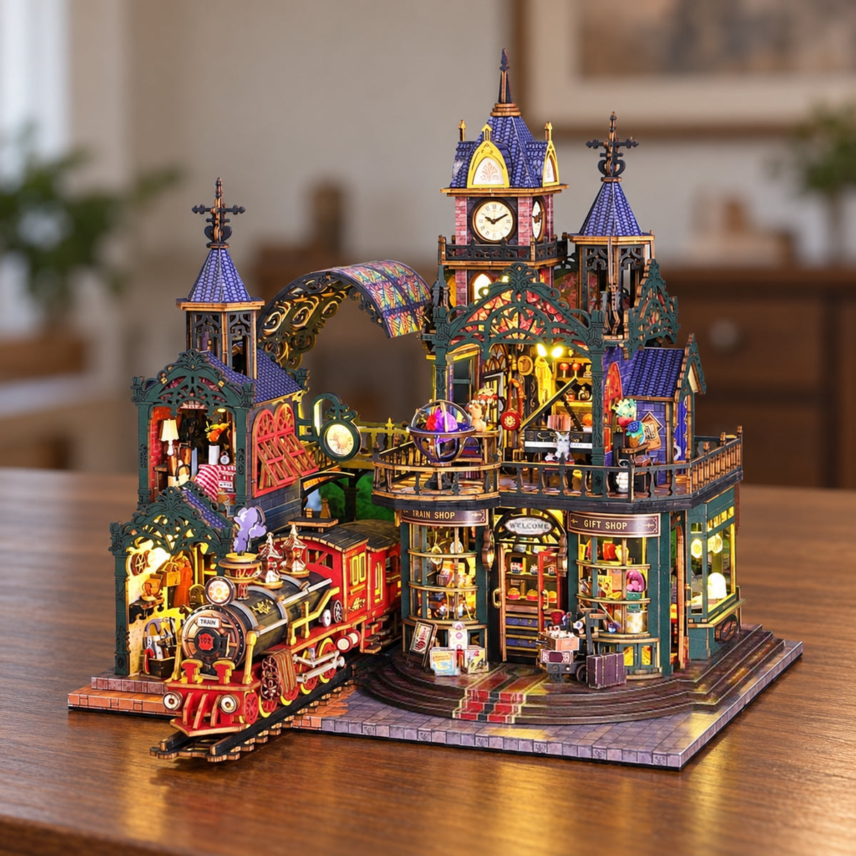 Rail-track Secluded City: Train Mini House Kit l DIY Miniature Kit