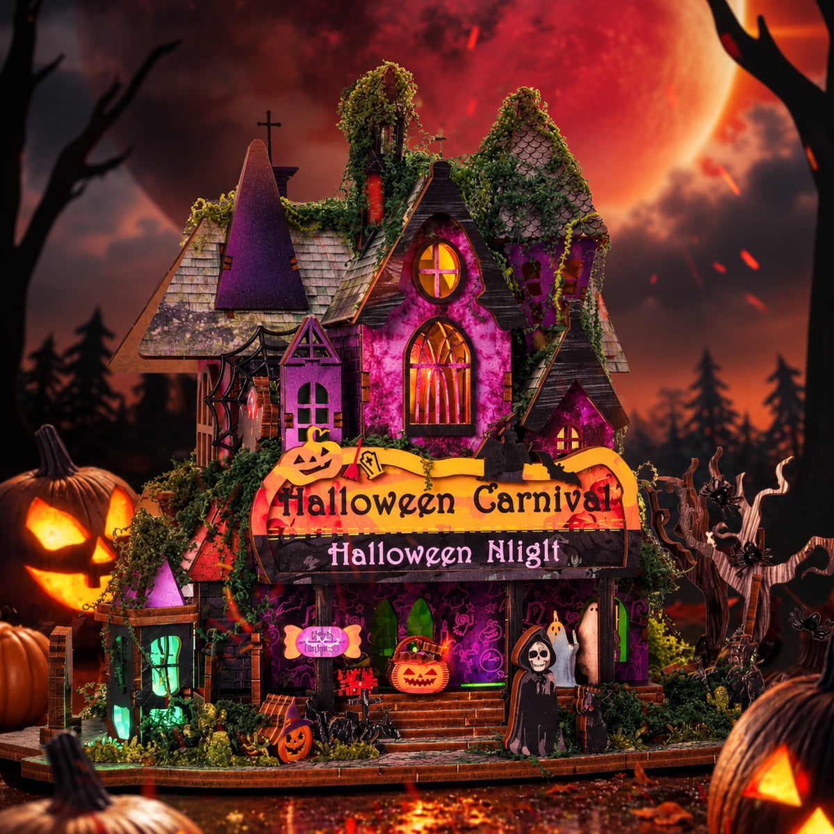 Halloween Night DIY Mini House Kit l DIY Miniature Kit