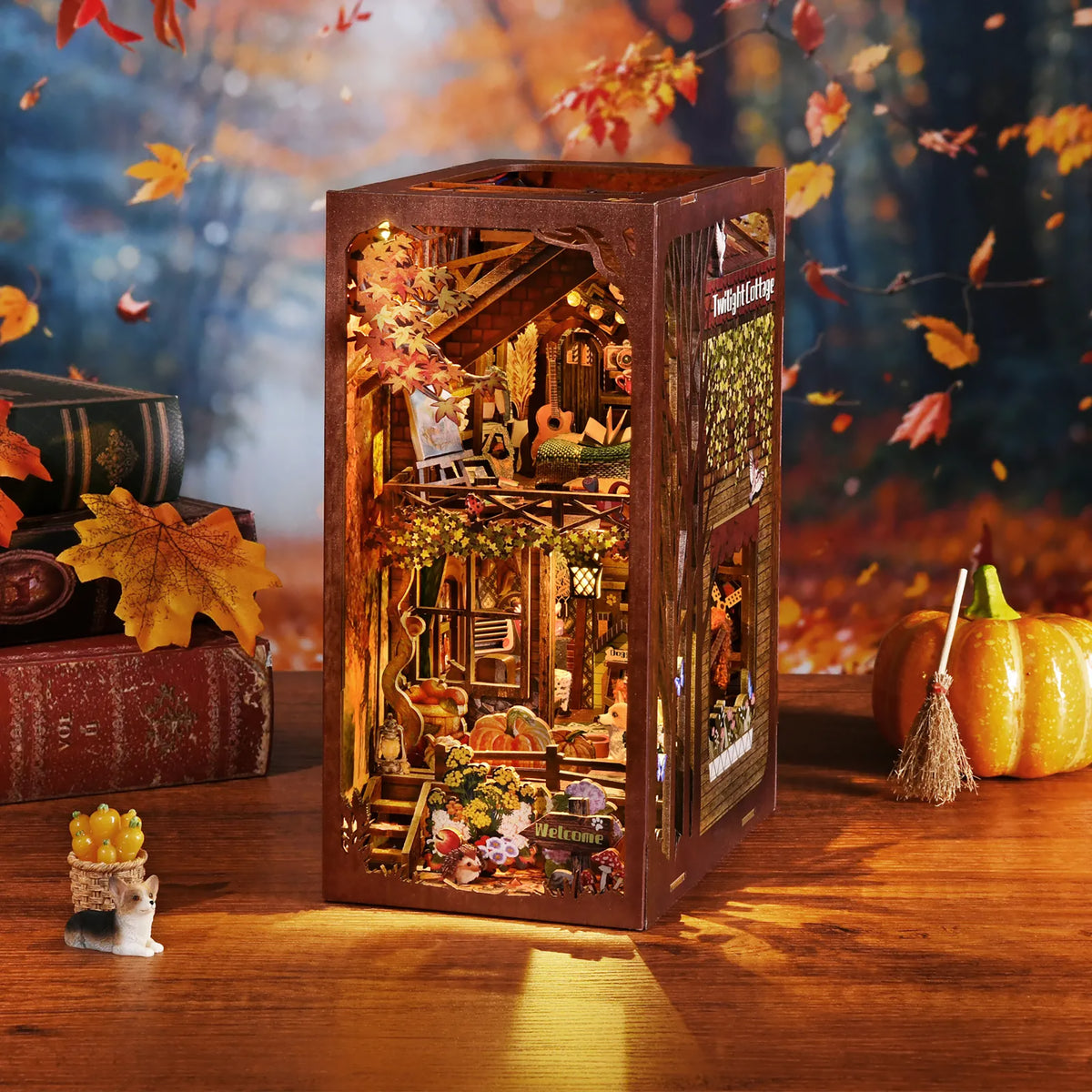 Kit de bricolage pour serre-livre Le chalet du crépuscule