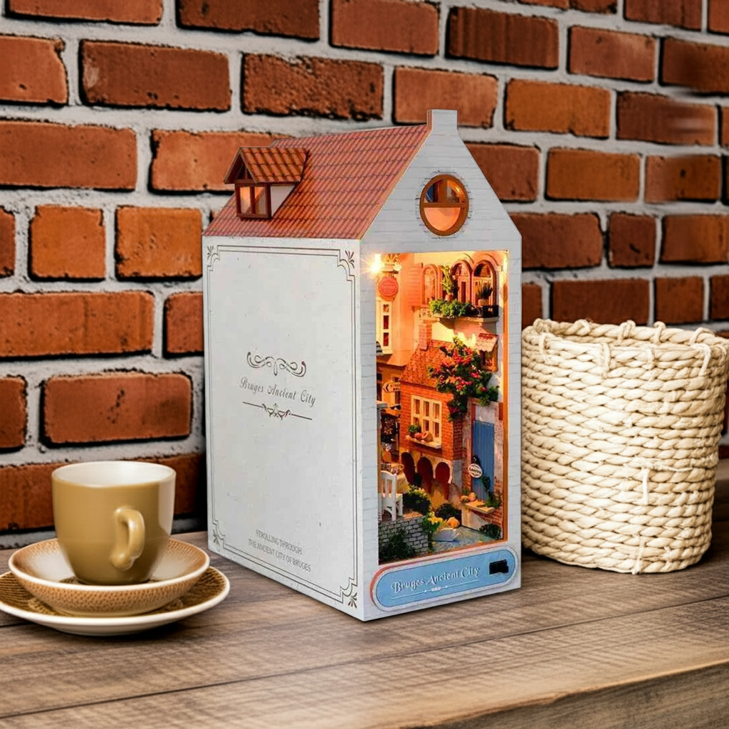 Bruges Ancient City DIY Book Nook Kit - Transport Yourself to Medieval Charm - ROCOXIA