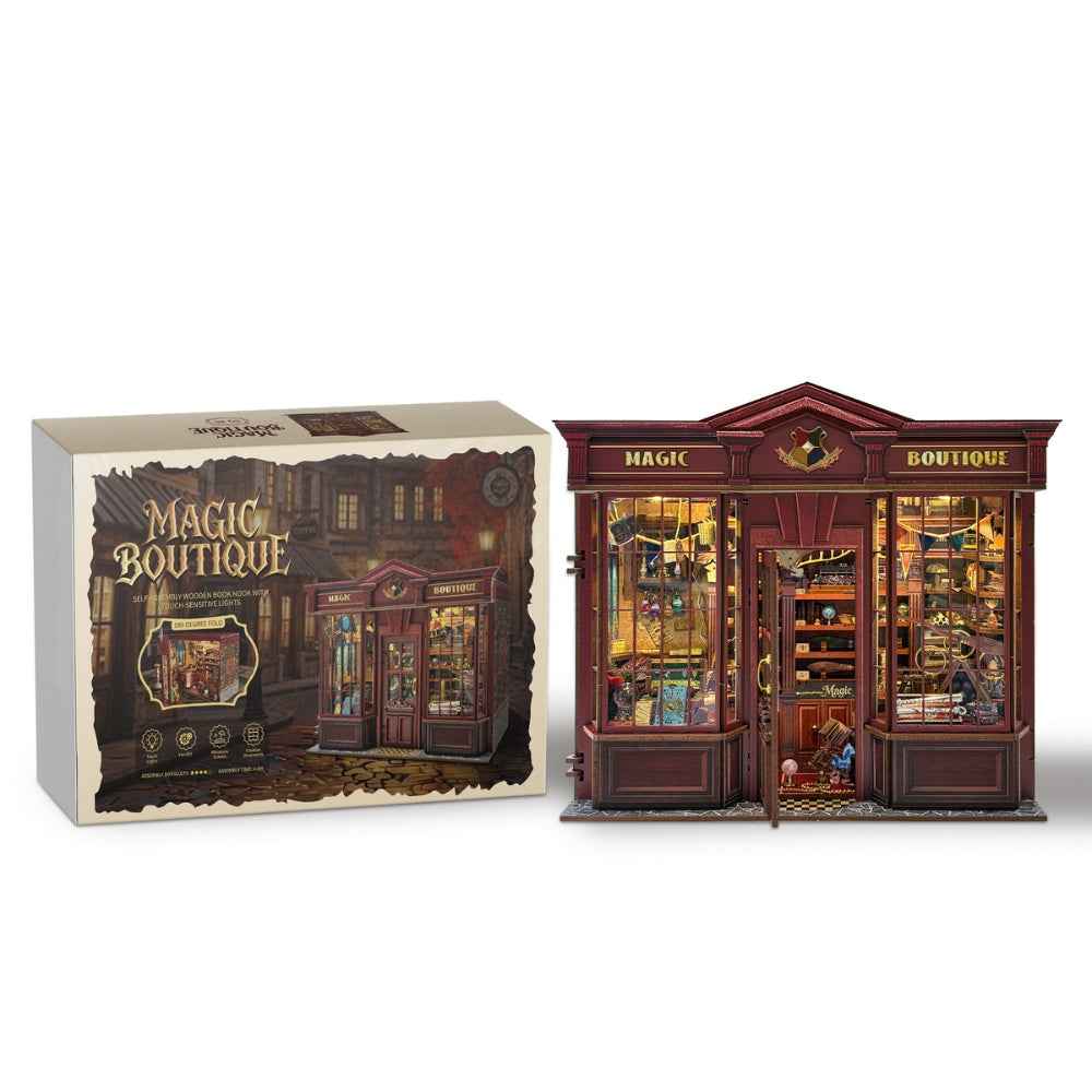 Magic Boutique storefront beside its illustrated kit box.
