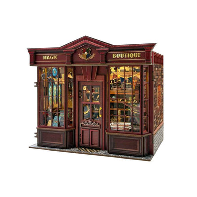 Angled Magic Boutique miniature storefront against a white background.