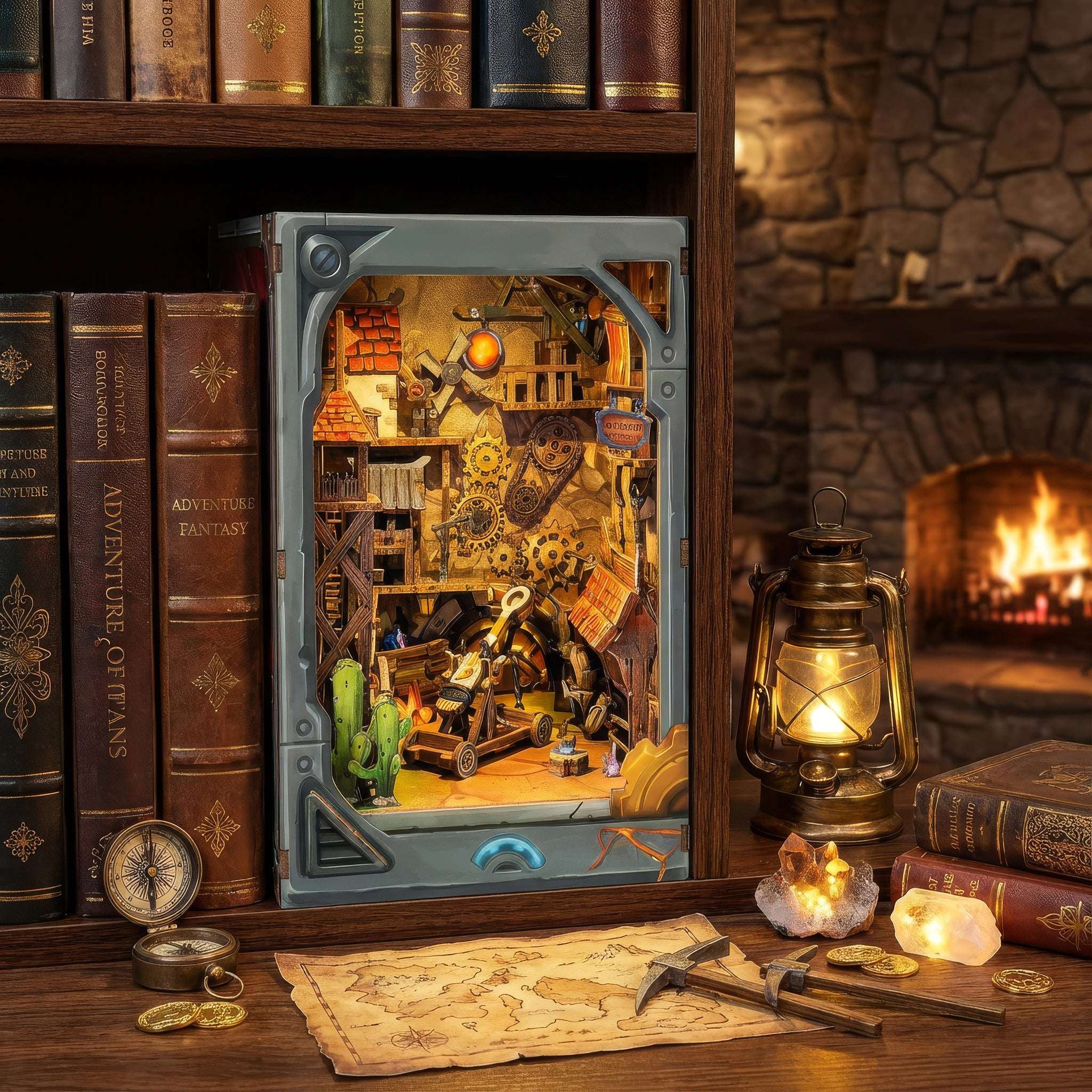Mining Zone Fortress DIY Book Nook Kit - ROCOXIA
