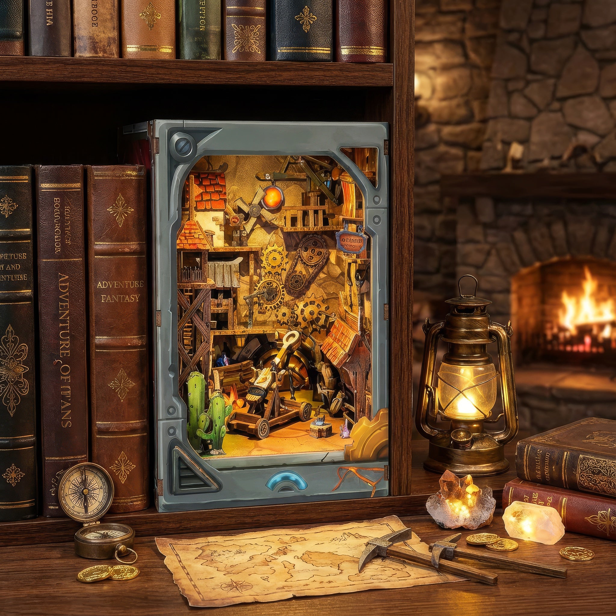 Mining Zone Fortress DIY Book Nook Kit