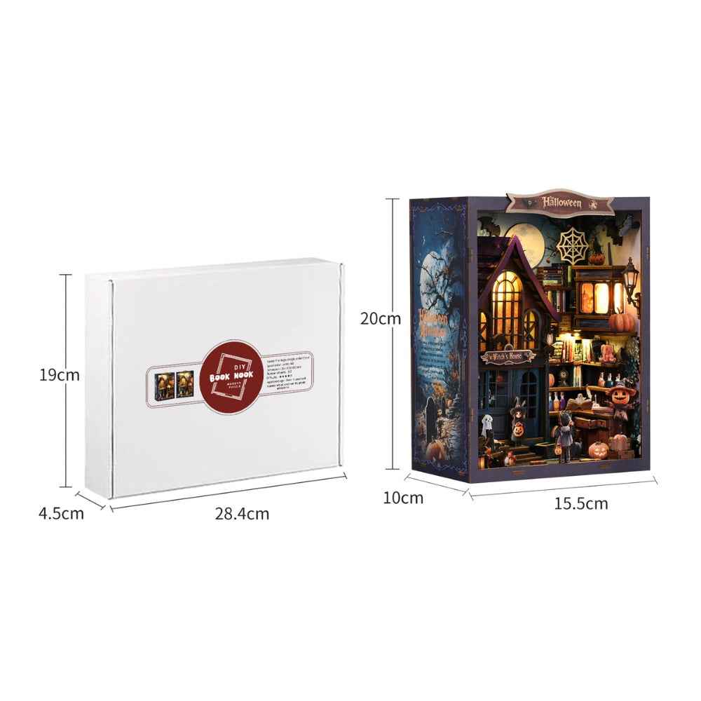 The Magical Night at the Castle model and kit-box dimension diagrams.