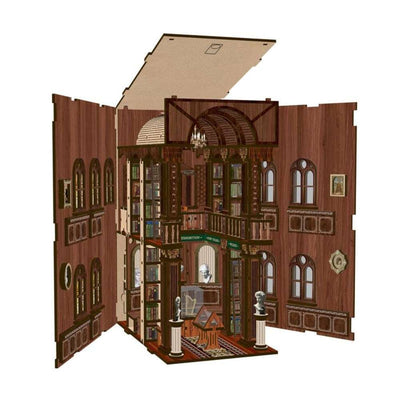 The Philosophical Library opened out to reveal shelving, stairs and a reading area.