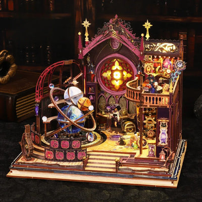 The Star-gazer's Sanctum illuminated on a table against a dark background.