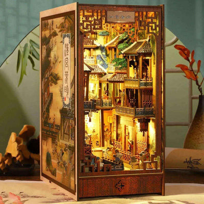 Angled Imperial Court in Han China book nook showing its illustrated side and glowing palace scene.