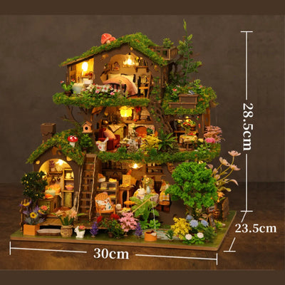 Time Treehouse green-roof edition dimension diagram.