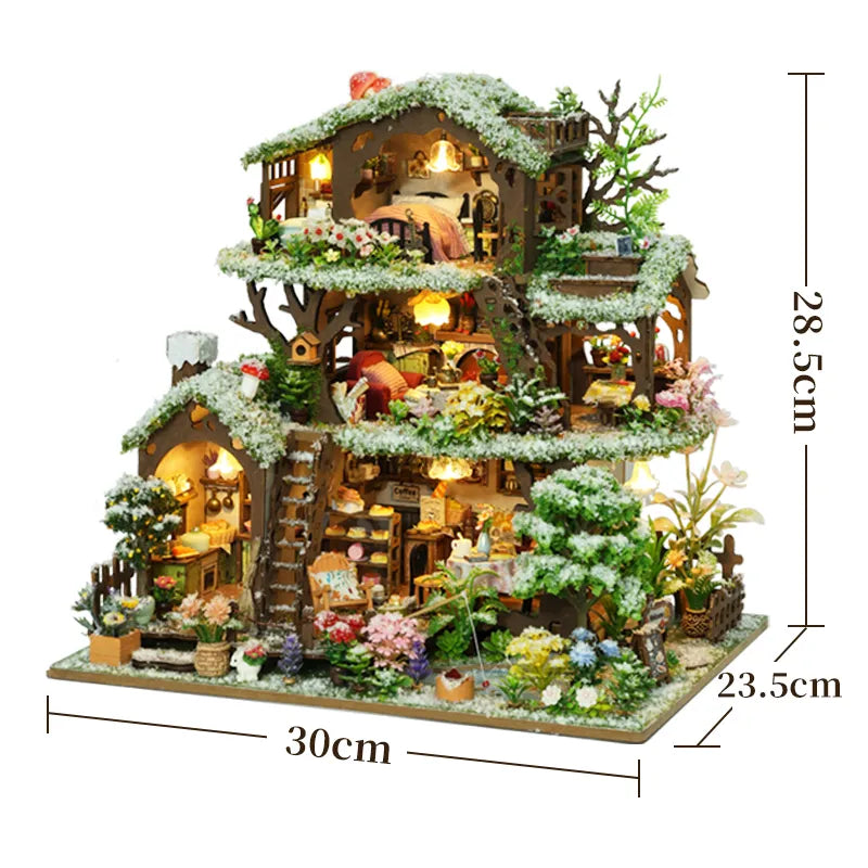 Time Treehouse snow-roof edition dimension diagram.