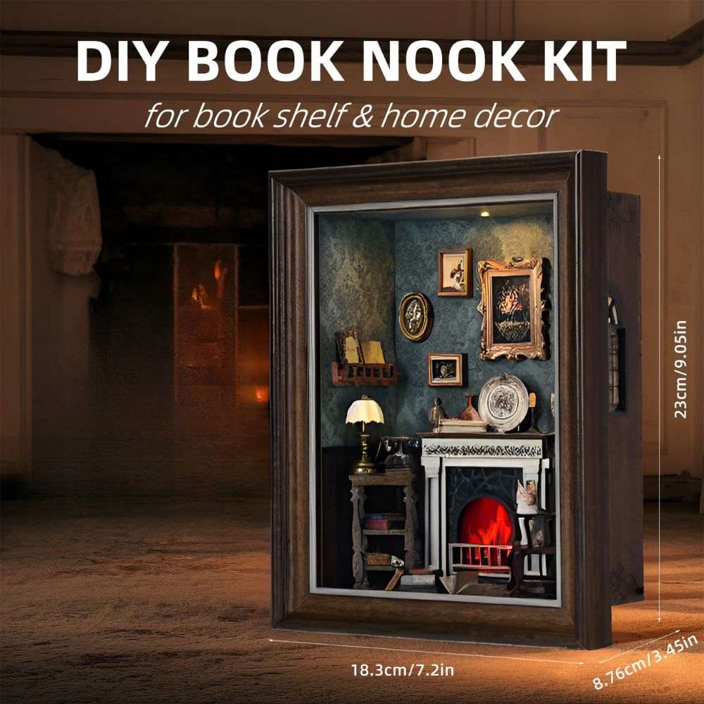 Fireplace DIY Book Nook Kit - ROCOXIA